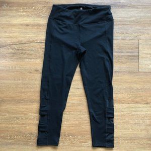 Gaiam Black Leggings W/ Mesh Side Panels